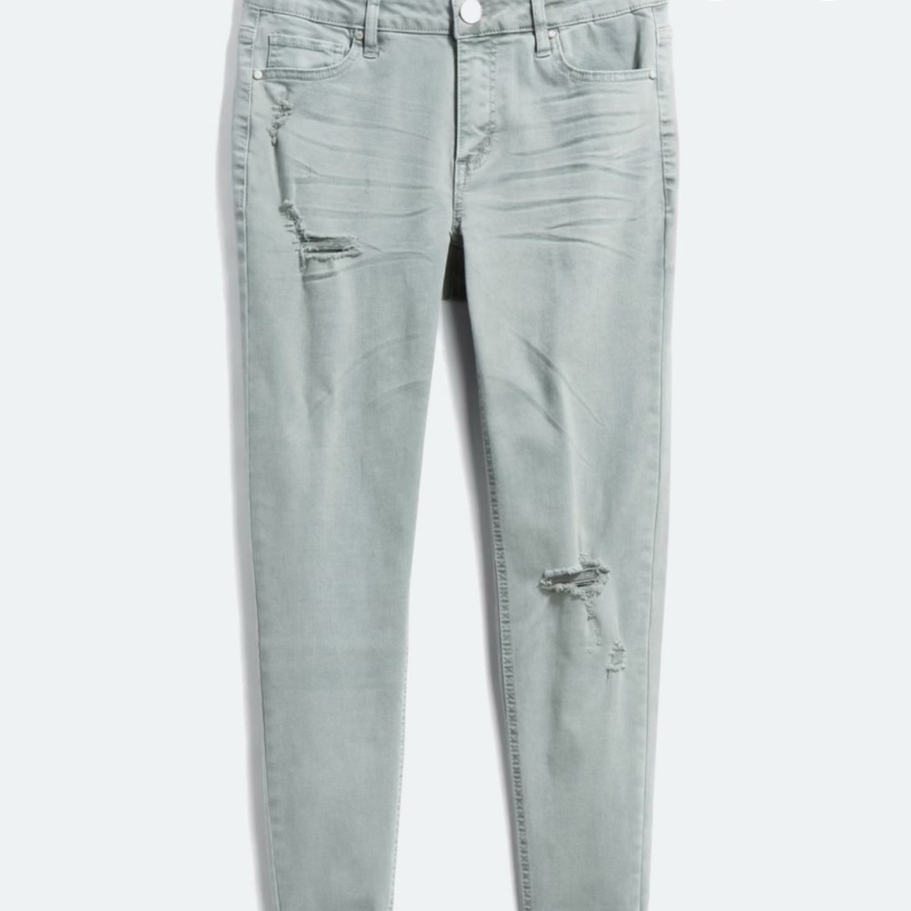 Tinsel Claudi Distressed Skinny Denim Jeans Size 12 Petite, Inseam 27 Grey